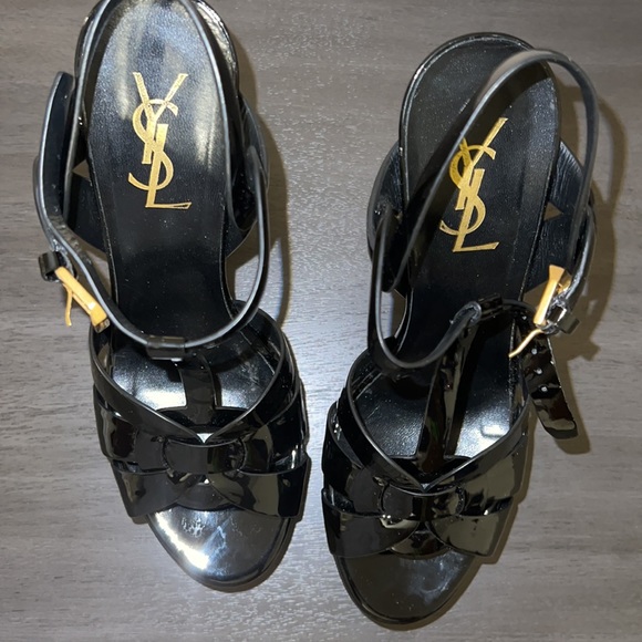 Saint Laurent Tribute Patent Platform Sandals - Picture 11 of 11